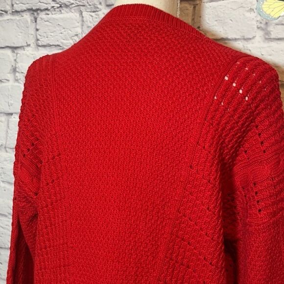 TOMMY Hilfiger Cable Knit Long Sleeve Sweater 100% Cotton Size Medium - Picture 7 of 10
